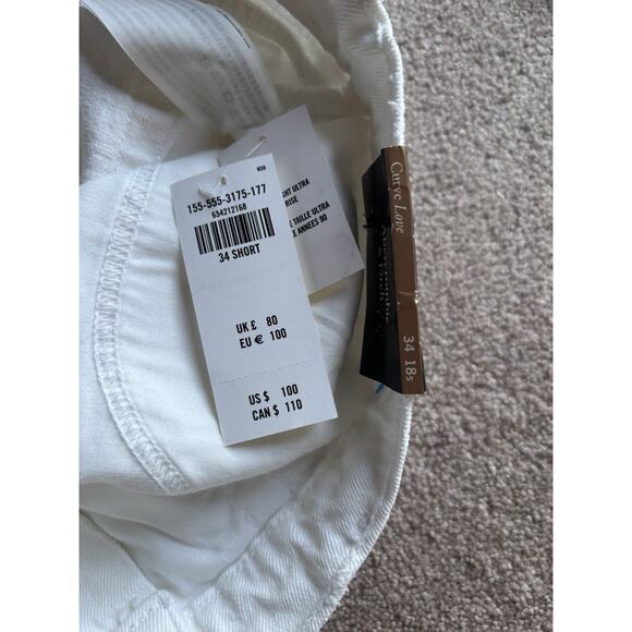 NEW Abercrombie & Fitch 32 18s The 90s Relaxed High Rise Curve Love Jeans White - Picture 10 of 12